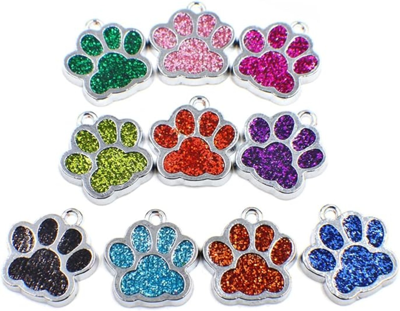 40 Pcs Dog Cat Paw Shape Charms Pendants for DIY Jewelry Making (Multicolor)
